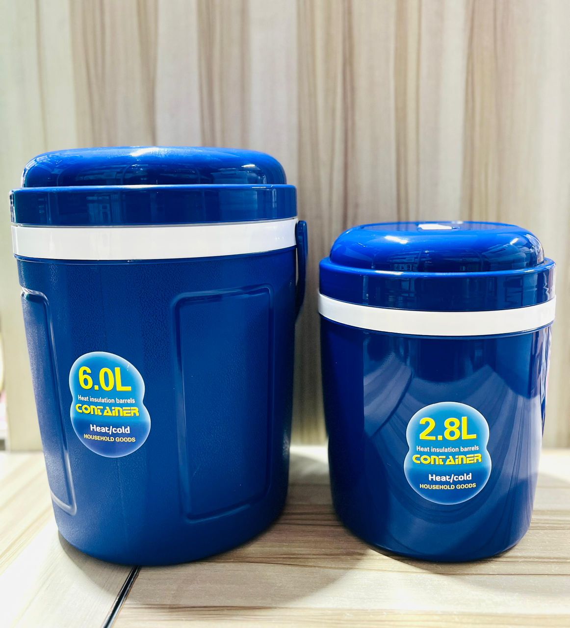 Lot de deux Glacières Grand et Petit Modèle - Capacités 6 Litres et 2,8 Litres - Bleues
