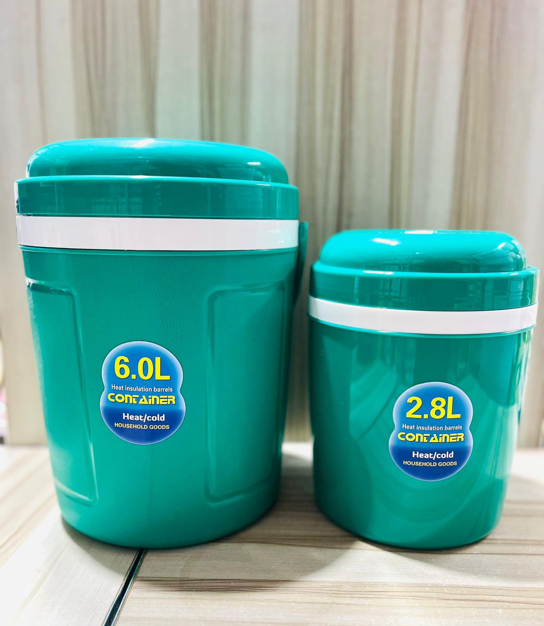 Lot de deux Glacières Grand et Petit Modèle - Capacités 6 Litres et 2,8 Litres - Vertes