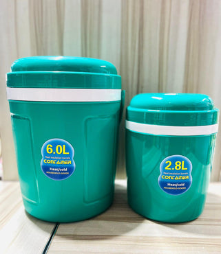 Lot de deux Glacières Grand et Petit Modèle - Capacités 6 Litres et 2,8 Litres - Vertes