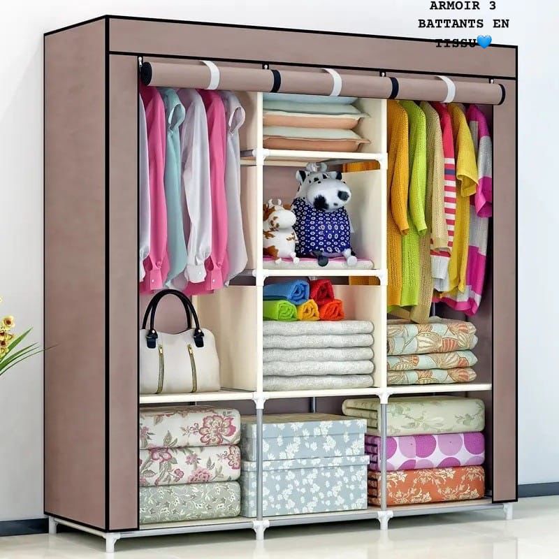 Armoire Penderie en Tissu - 3 Battants