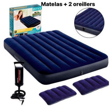 Matelas 2 places Gonflable avec 2 Oreillers