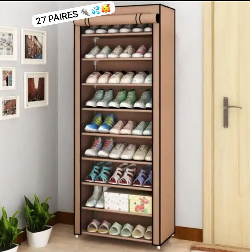 Étagère de Rangement de Chaussures en Tissu - 27 Paires