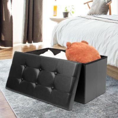 Pouf de rangement 2 places – Noir