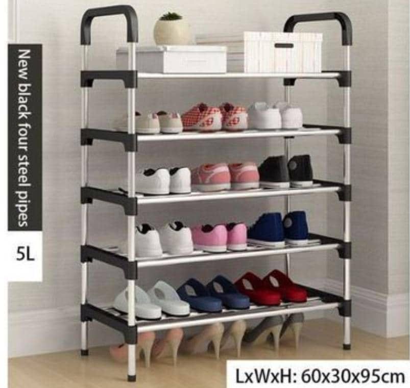Étagère à chaussures multi fonctionnelle à 5 niveaux pour salon et chambre à coucher