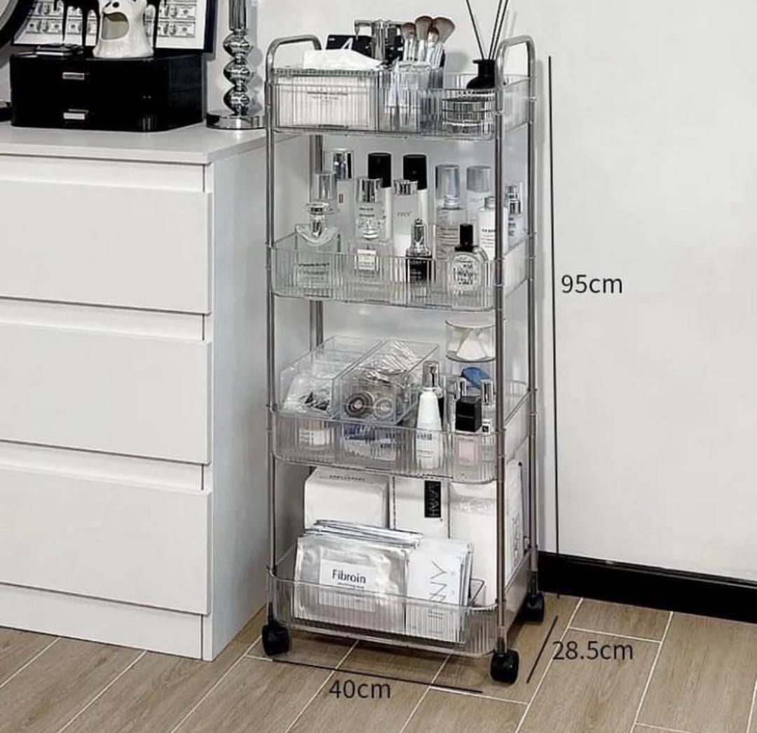 Étagère de Rangement Cosmétique Multifonctionnelle à 4 Niveaux – Pour Chambre et Salle de Bain