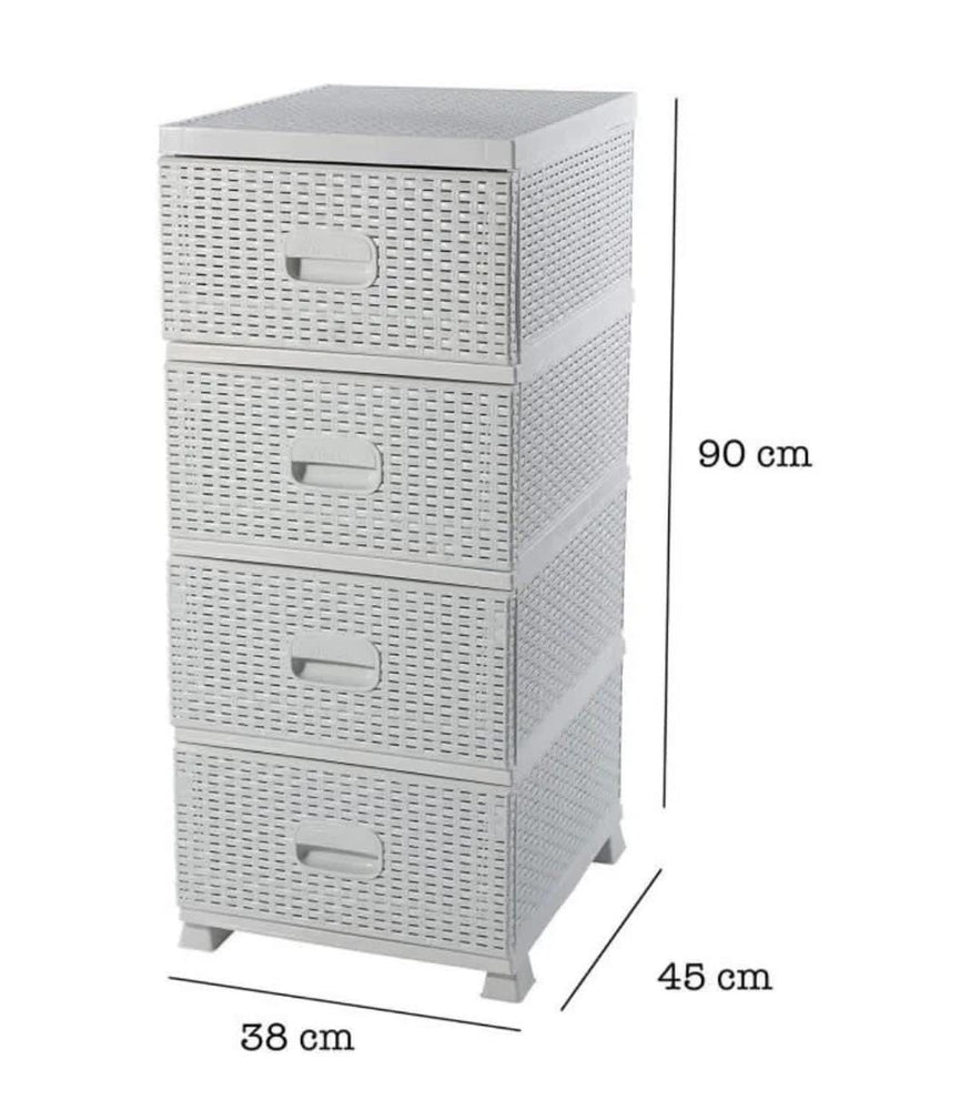 Étagères de rangement cuisine en plastique – 4 tiroirs