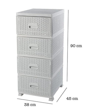 Étagères de rangement cuisine en plastique – 4 tiroirs