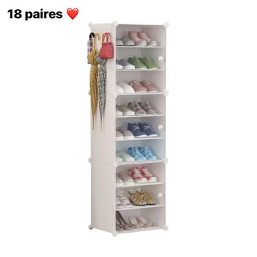 Rangement de Chaussures en plastique – 18 Paires