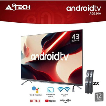 Téléviseur ASTECH 43 Pouces – Smart Tv – 43 – Téléviseur connecté
