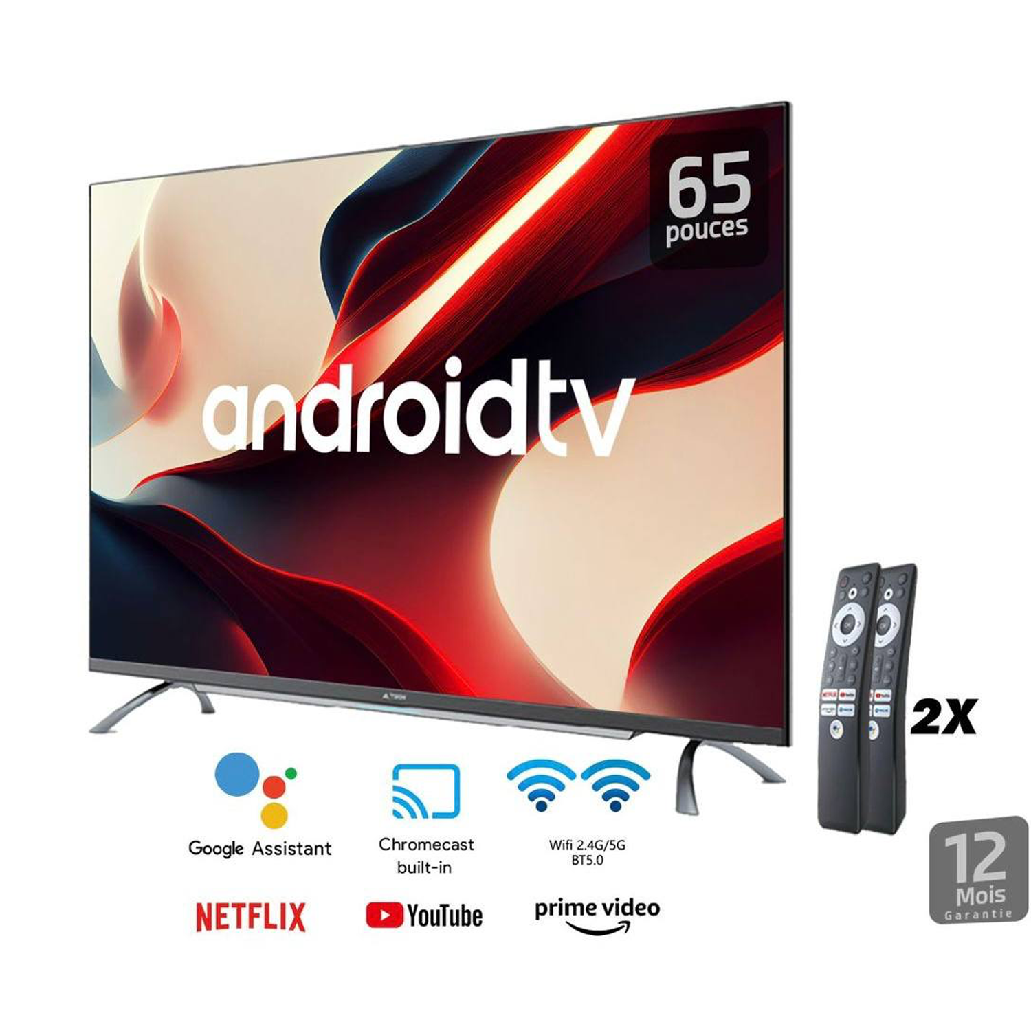 TELEVISEUR ASTECH – Ecran 55 Pouces – SMART Tv – ANDROID 55