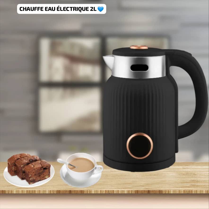 Bouilloire Électrique en acier inoxydable - 2 Litres - Noir Doré