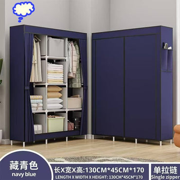 Armoire en tissu - 3 Battants - Bleue